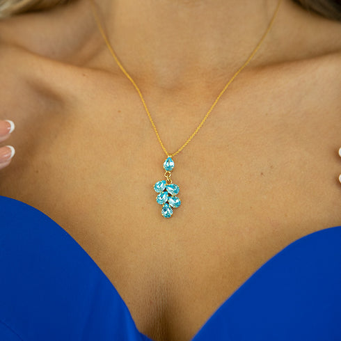 Pakabukas "Amber II (Aqua Bohemica)" su Preciosa™ kristalais
